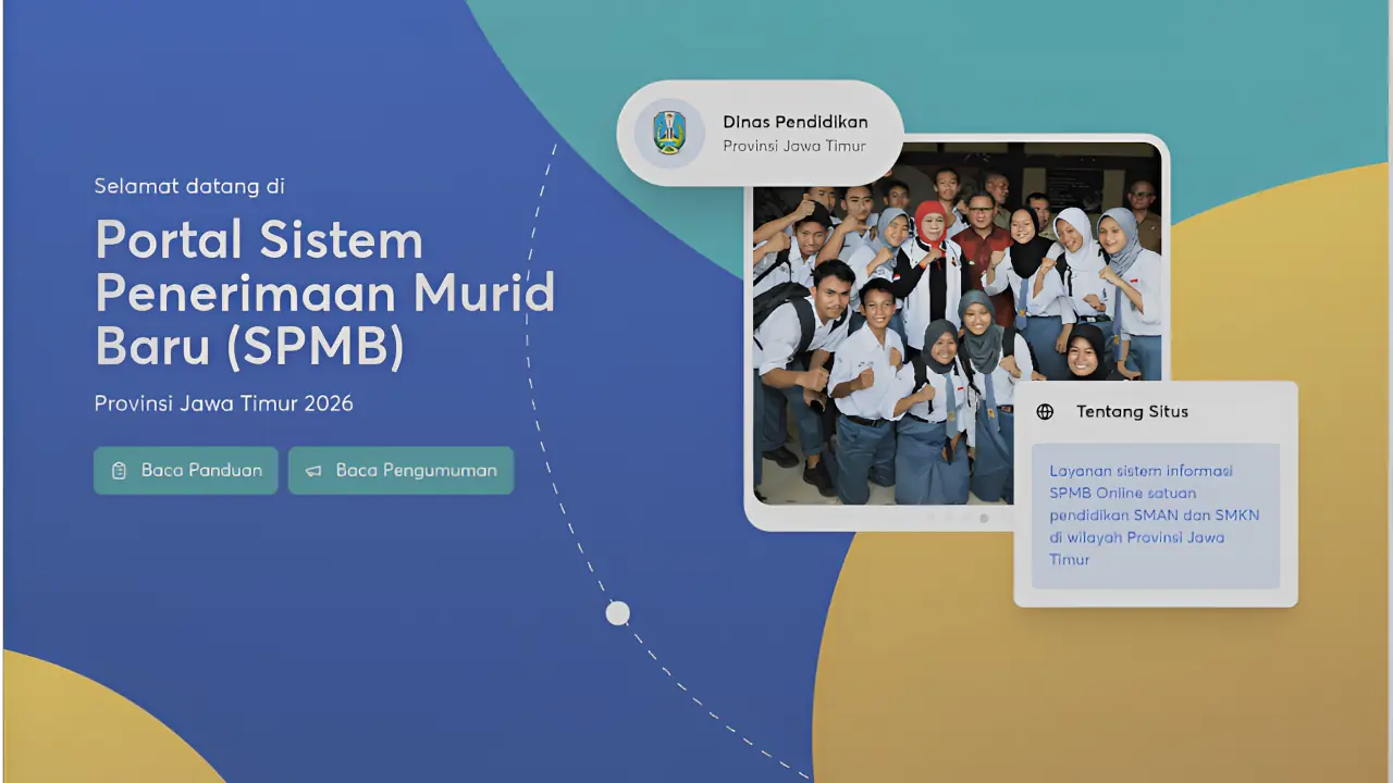 SPMB Jatim 2026 SMA/SMK banner situs web spmb.jatim.go.id
